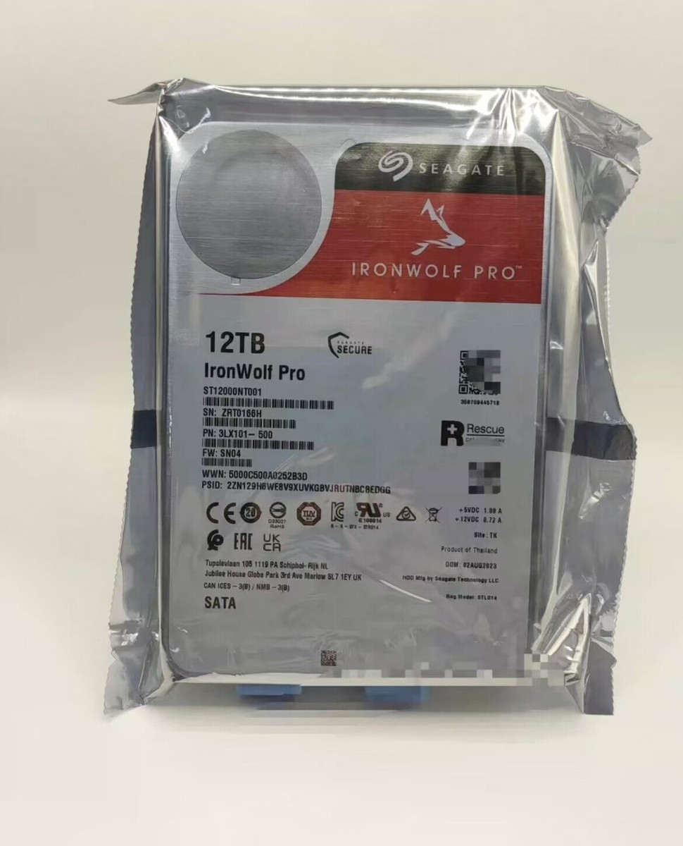 Seagate Ironwolf 12TB ST12000NT001 7.2K RPM 256MB SATA 6Gbps 3.5