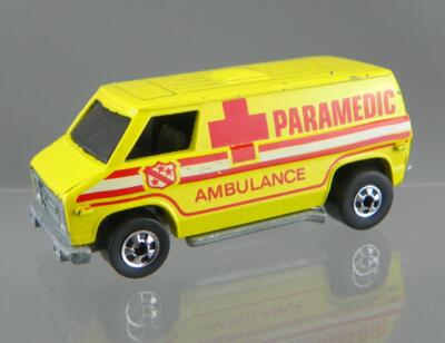 Vintage 1977 Hot Wheels Diecast 1/64 Yellow Paramedic Super Van
