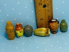 Ancient POTTERY Artifacts Vase Jug Amphora Art Dollhouse Miniature French Feves