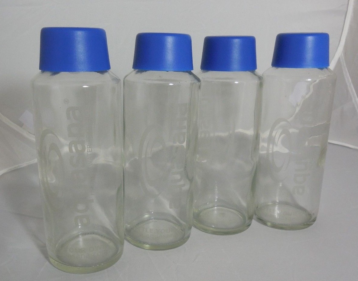 4 18 oz 8 Inch Tall Refillable Glass Aquasana Travel Water Bottles BPA