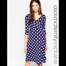 ASOS Maternity Faux Wrap Polka Dot Dress 19