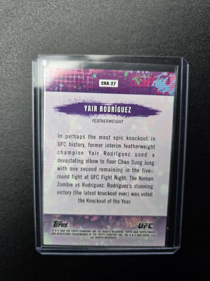 2024 Topps Finest UFC - Yair Rodriguez Chaos Gold Refractor /50 #CHA-27 - Image 2 of 2