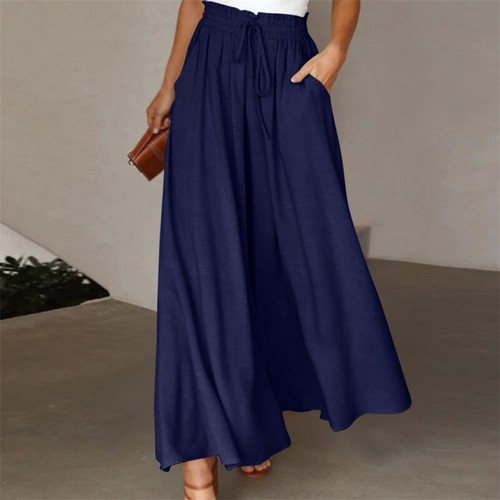 Summer Ladies Casual Pants Palazzo Dress Pants Trousers Dressy Wide Leg Pants - Picture 10 of 15