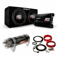 MTX Audio TNP212D2 Terminator Dual Subwoofer Package + Amplifier Bass Package