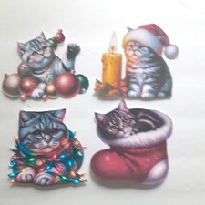 3D UPick Holiday Christmas Kitten Cat Stocking Scrapbook Card Embellishment 3994