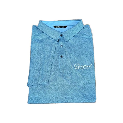 UNRL x Barstool Sports Golf Script Turing Polo Ocean Blue Men's XL EUC - Picture 2 of 6