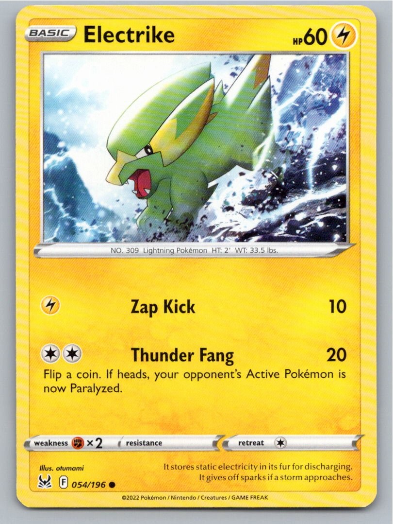 2022 POKEMON ELECTRIKE LOST ORIGIN 054/196 C NM A75225 FREE S&H