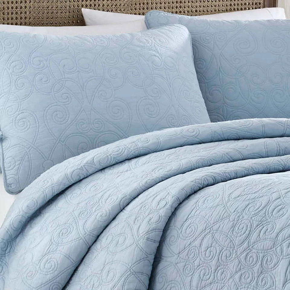 Madison Park Quebec Dusty Pale Blue 3-Piece Quilted King Coverlet Set—For Kin... - Image 2 of 3