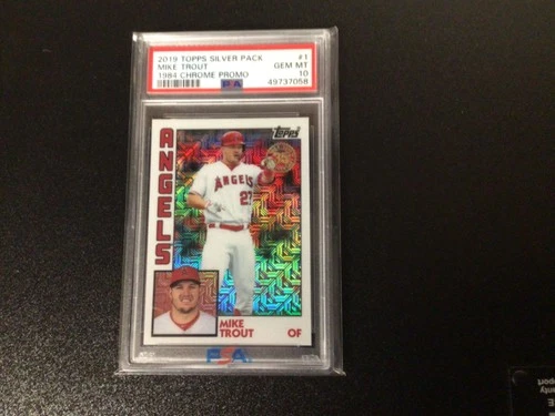 2019 Topps Update MIKE TROUT Silver Pack 1984 Chrome Mojo PSA 10 Angels #T84U-1