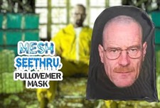 New WALTER WHITE BREAKING BAD Walt Cosplay Mesh Face Mask Bryan Cranston Costume