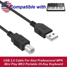 USB 2.0 Cable For Akai Professional MPK Mini Play MK3 Portable 25-Key Keyboard
