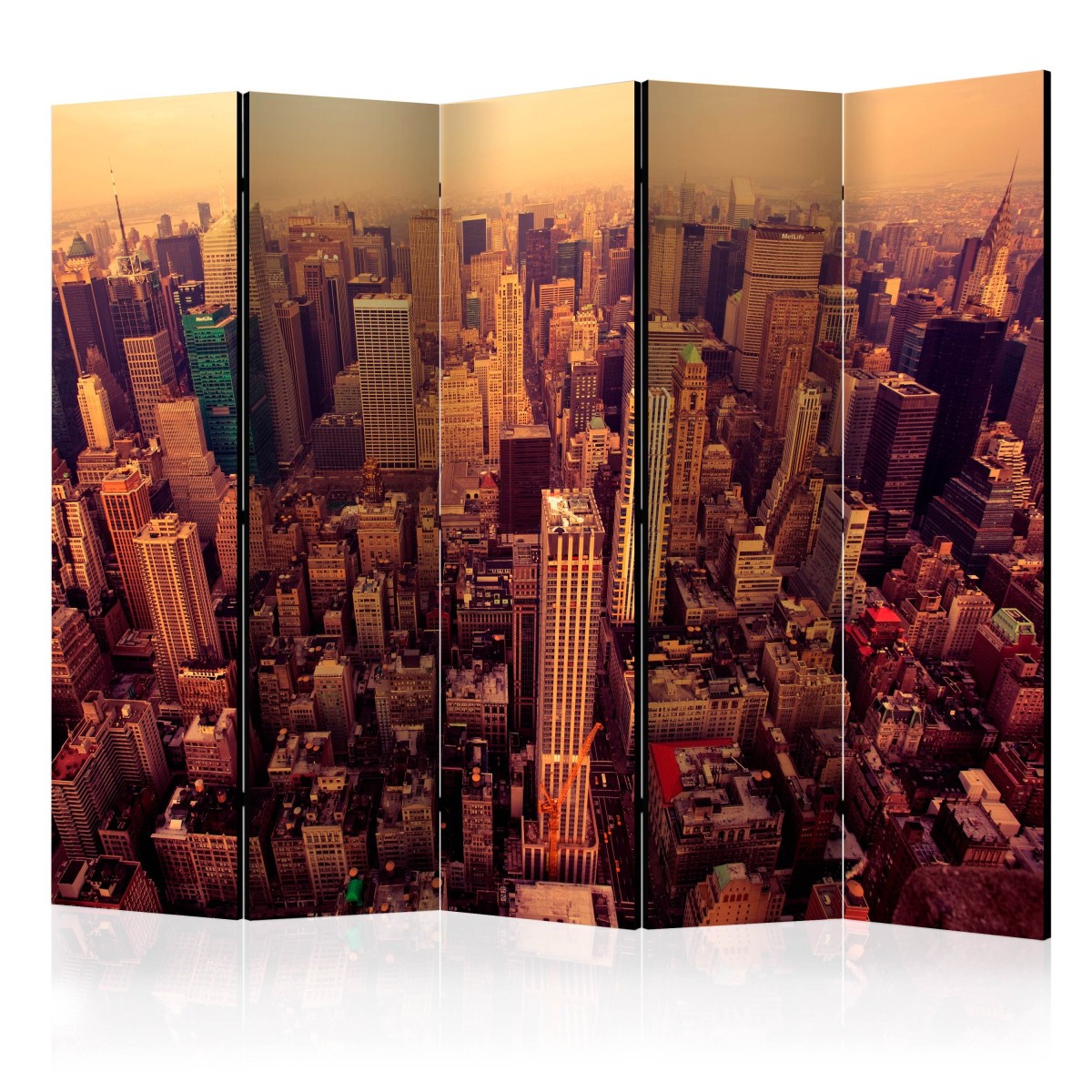Paravent 5 volets Manhattan New York 172x225 cm en toile de wood