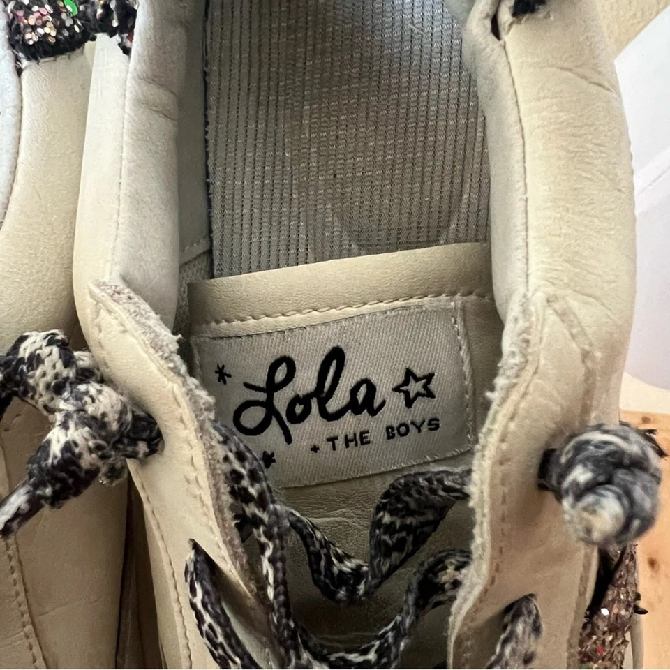 Lola and the Boys Star Glitter distressed leather sneakers 37 - Image 4 of 4