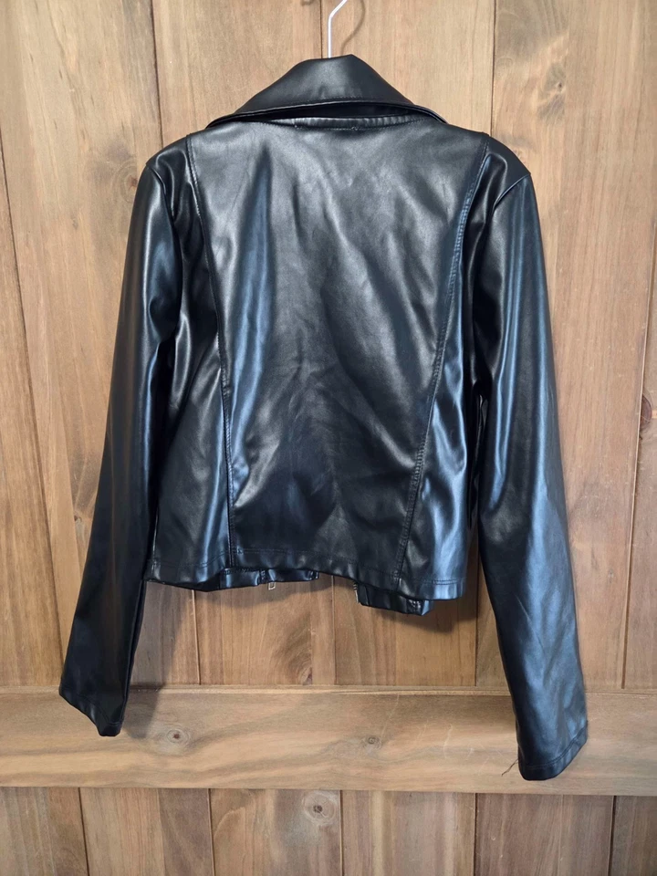 Knit Works Girls Faux Leather Motorcycle Jacket, size M 10/12 - Image 4 of 4