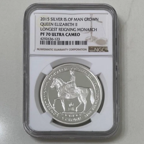 2015 Isle of Man Queen Elizabeth NGC PF 70 Longest Reigning Monarch Silver Cameo