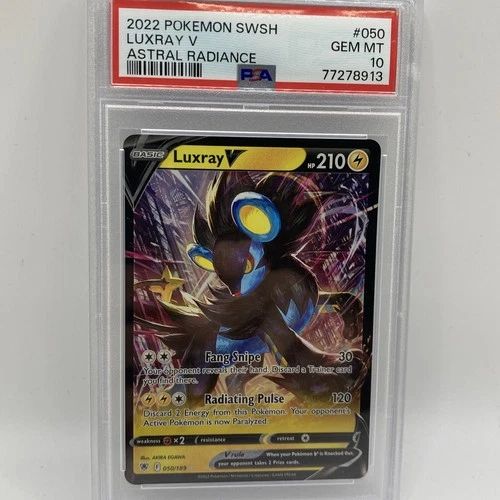 2022 POKEMON SWORD & SHIELD ASTRAL RADIANCE #050 LUXRAY V PSA 10