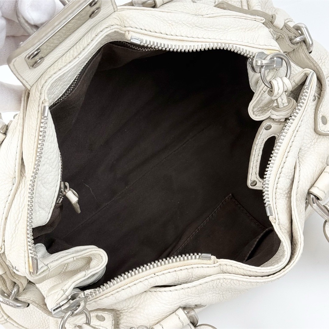 CHLOE Tote bag Paddington leather White Y2K Authentic From Japan image 9