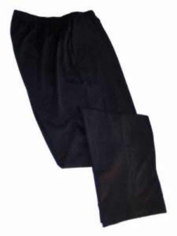 ~LANDS END Black Sport Knit Cotton Elastic Waist Pants Womens Large L 14/16 GC