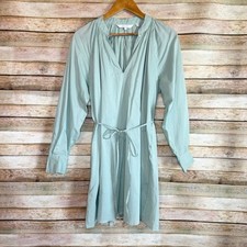 Rebecca Taylor Mint Green 100% Cotton Belted Shift Dress Size Small