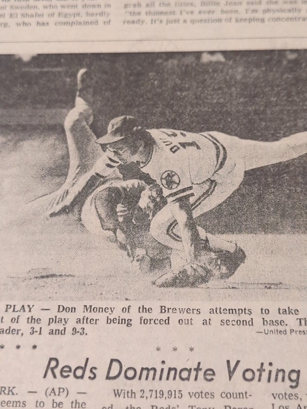 JULY 2, 1974 NEWSPAPER #2212- FRANK DUFFY, CLEVELAND INDIANS BASEBALL ⚾