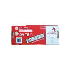 GE 2 or 1 lamp 4ft T8 Electronic Ballast 4 Pack Commercial Grade