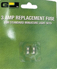 3 Amp Fuses for Christmas Light Strings 1 pack of 2 Replacement 3/8" 125 V GP Lt
