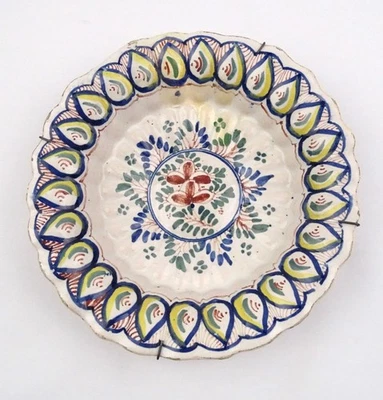 Buckelschale Barock 18. Jh. Faience Fayence Keramik handbemalt Ø 25cm Italy - Bild 1 von 4