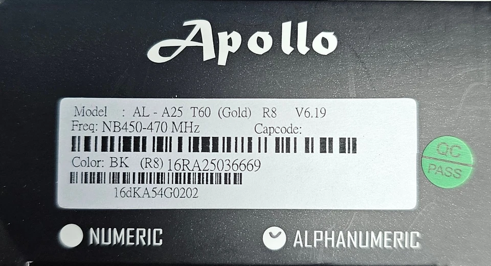 Apollo AL-A25 T60 (Apollo Gold) UHF - Image 3 of 3