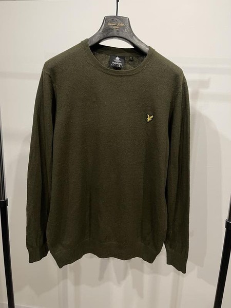 Men Lyle & Scott Sweater Khaki Cotton L