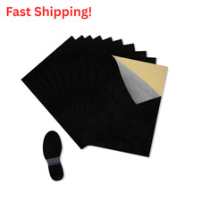 10 Pcs Stick-On Faux Suede Soles for Dance Shoes, 11.8 X8.3 Black Suede Sheet..