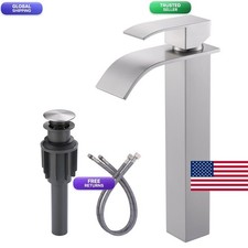 Vessel Sink Faucet Brushed Nickel ARCORA Single Hole Tall Bathroom Faucet