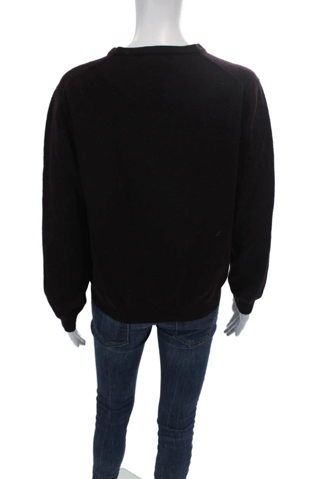 Suéter Brooks Brothers Mujer Mangas Largas Cuello en V Berenjena Púrpura Talla Mediana Foto 3 de 4