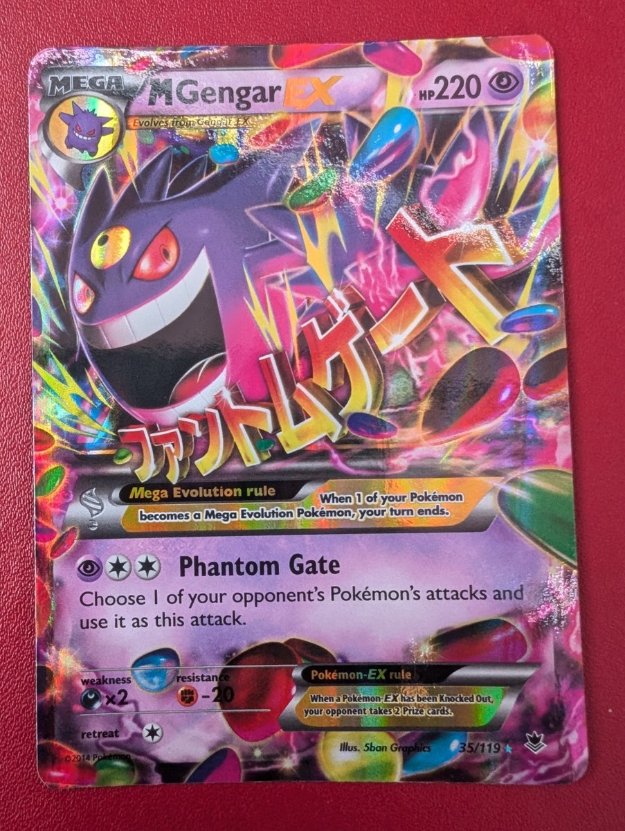 M Gengar EX 35/119 Phantom Forces Holo Pokemon Card Excellent