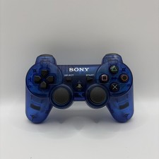 OEM PS3 PlayStation 3 Dualshock Controller Clear Crystal Blue CECHZC2U Tested ✅
