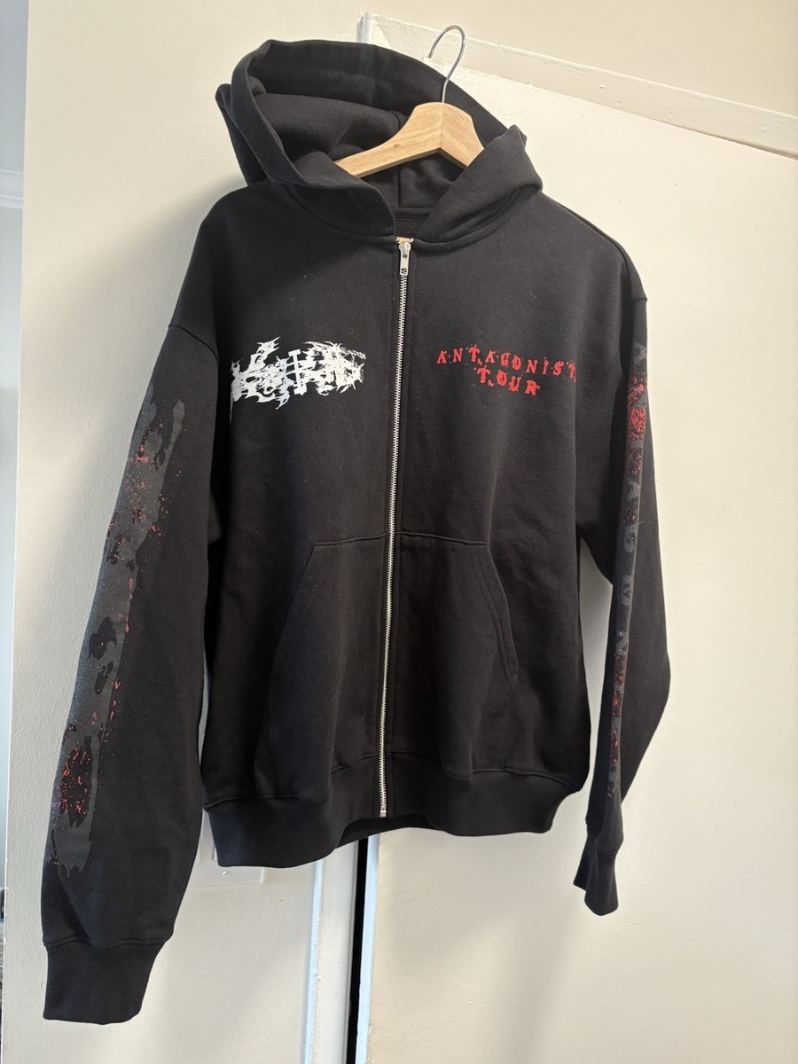Ken Carson Antagonist Tour Black Zip Up Hoodie Size S | eBay