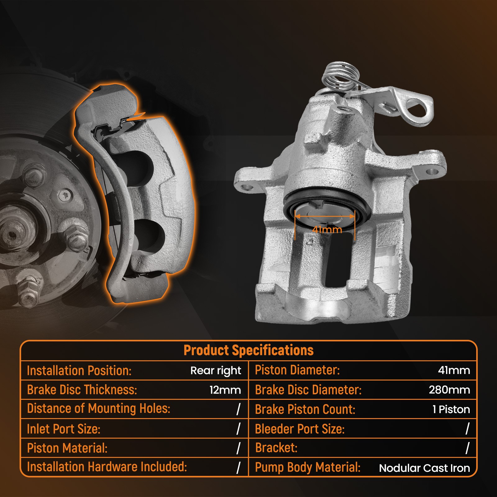 2X Brake Caliper Rear For Opel Insignia A Sports Tourer 2008-2017 Saab 9-5 Ys3g - Image 3