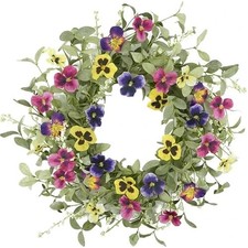 Spring Wreaths for Front Door Pansy Wreath with Colorful Pansy for Front Door