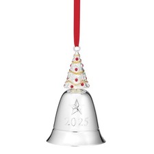 Lenox 897116 2025 Musical Bell Silverplate Ornament, We 1 Count, Metallic