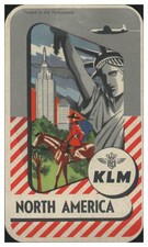 XX2676/ Alter Kofferaufkleber KLM  North America   - Flugzeug