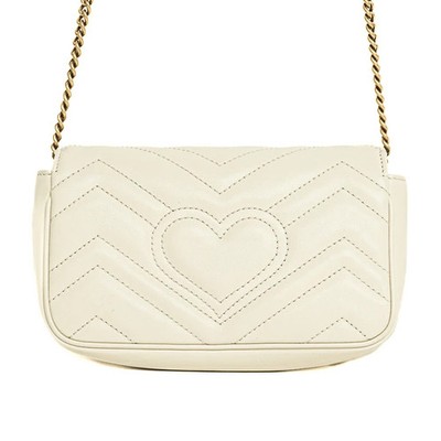M*3様 GUCCIショルダーバック GUCCI GG Marmont Leather Mini Chain Shoulder Bag 476433 Off White