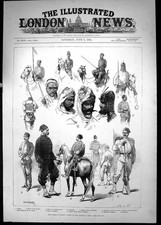 Old Print 1882 Egypt Egyptian Army Lancer Zaptieh Gendarme Guard Khedive 19th
