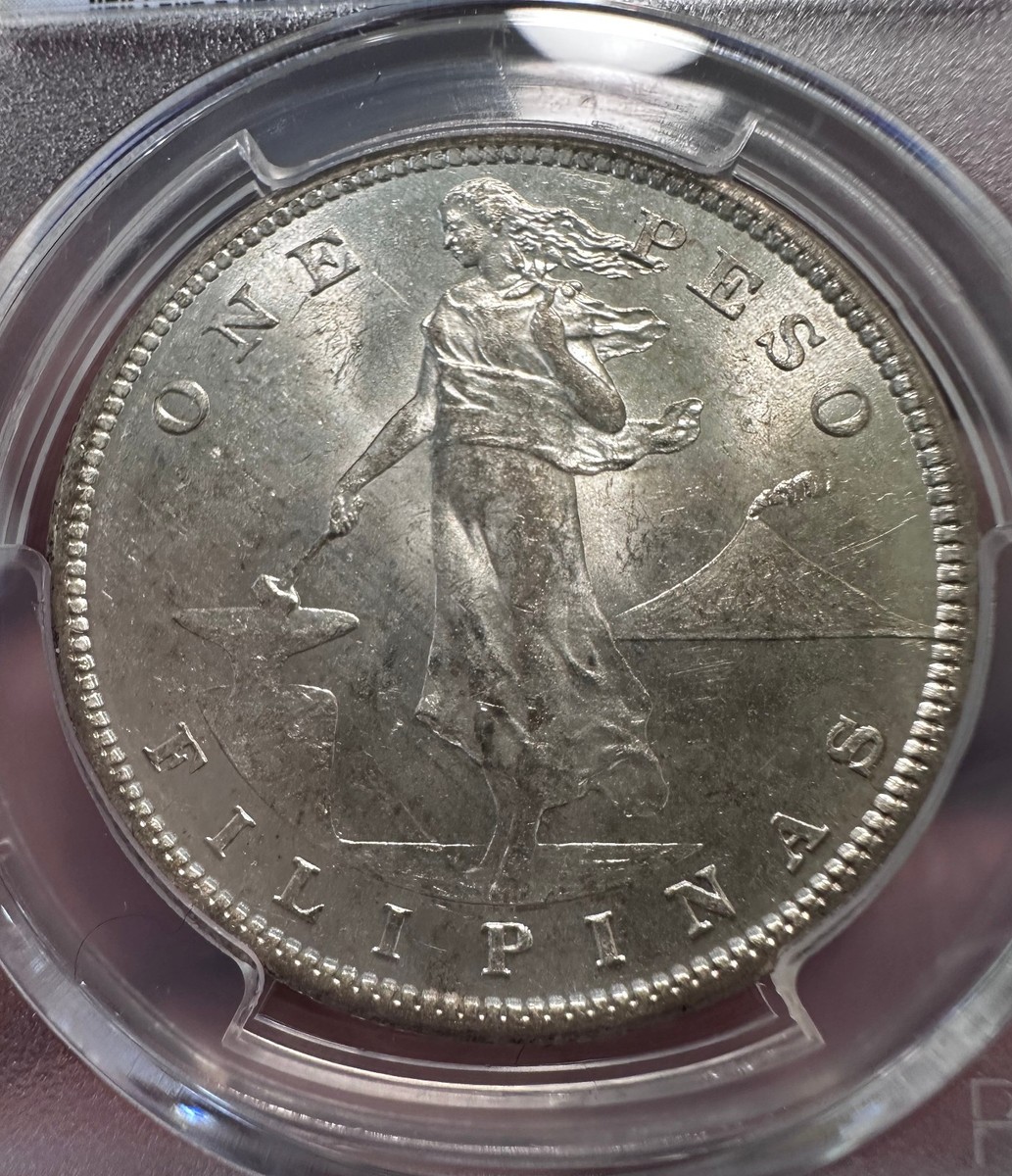 1907s US-Philippines 1 Peso Silver Coin PCGS MS62 | eBay