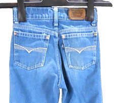 VTG LEVI'S JEANS Talon-42 BIG E LEATHER TAG Worn Knees 22"x23.5" Boys 10 SLIM