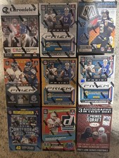 Lot Of 9 Football Blaster Boxes, 2023 Prizm Fanatics Exclusive, Donruss, Auto
