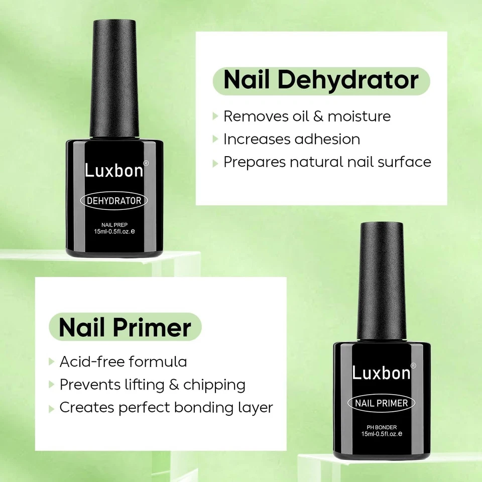 Luxbon 2PCS 15ml Nail Primer and Dehydrator Set Acid Free Gel Nail Polish Prep - image 3 of 4