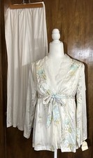 VTG NEW NWT Vassarette SZ S 36 Ivory w Flowers Pajamas Top  Bottoms Sleepwear