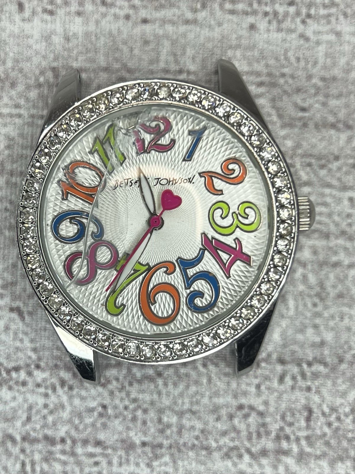 Betsey Johnson Watch Head Colorful Numbers Rhinestone Bezel Parts Repair