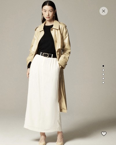 NWT J. Crew Trouser Maxi Skirt Ivory Lined Back Slit Pockets 8