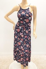 Old Navy Waist Defined Maxi Dress Womens S Blue Boho Cottagecore Summer Vacation