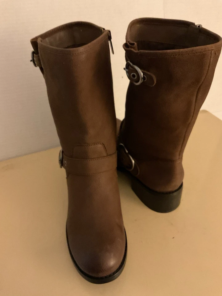 Botas Moto Wilan Vince Camuto Mujer Cuero Marrón Talla 10.5 Euro 42 Foto 2 de 4